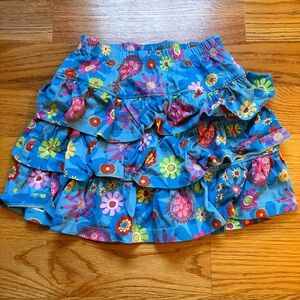 Hanna Andersson mod paisley floral print ruffle skirt size 120cm / 6-7